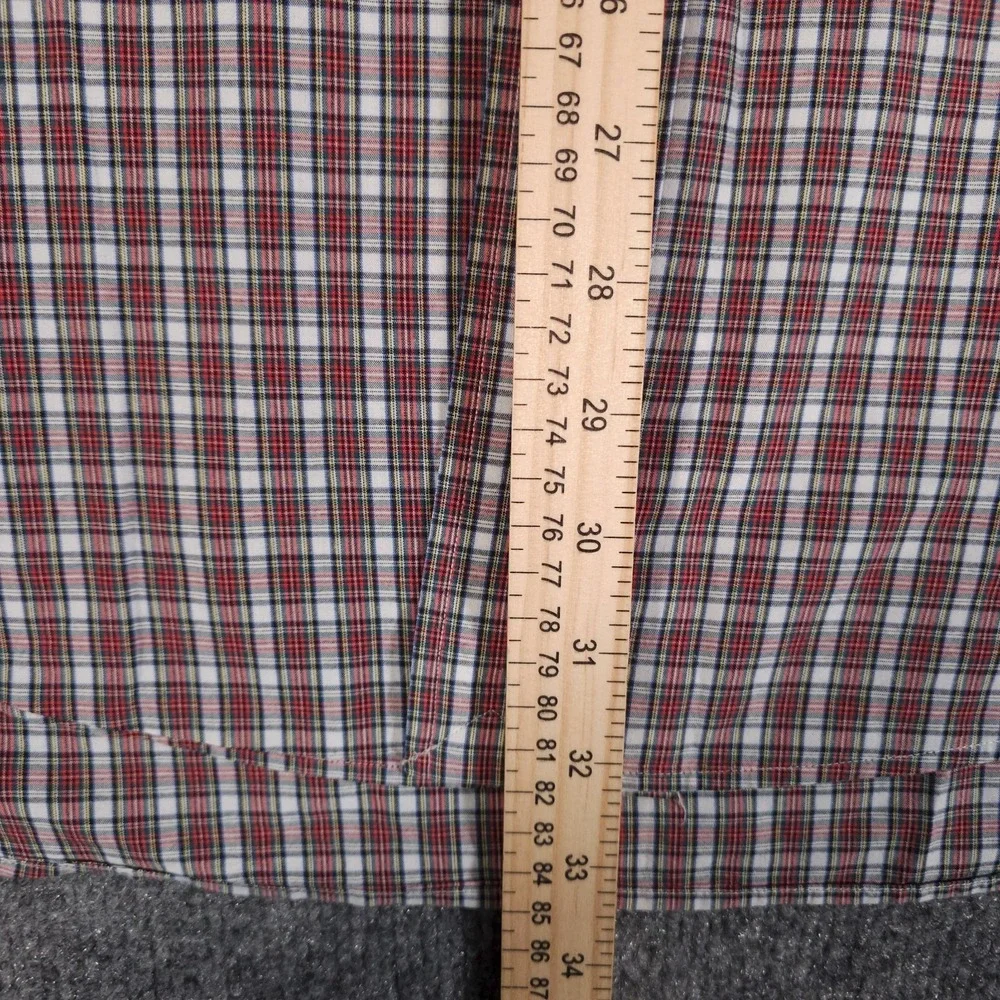 Polo‎ Ralph Lauren Mens 17.5 34/35 Yarmouth Plaid Red White Long Sleeve Button